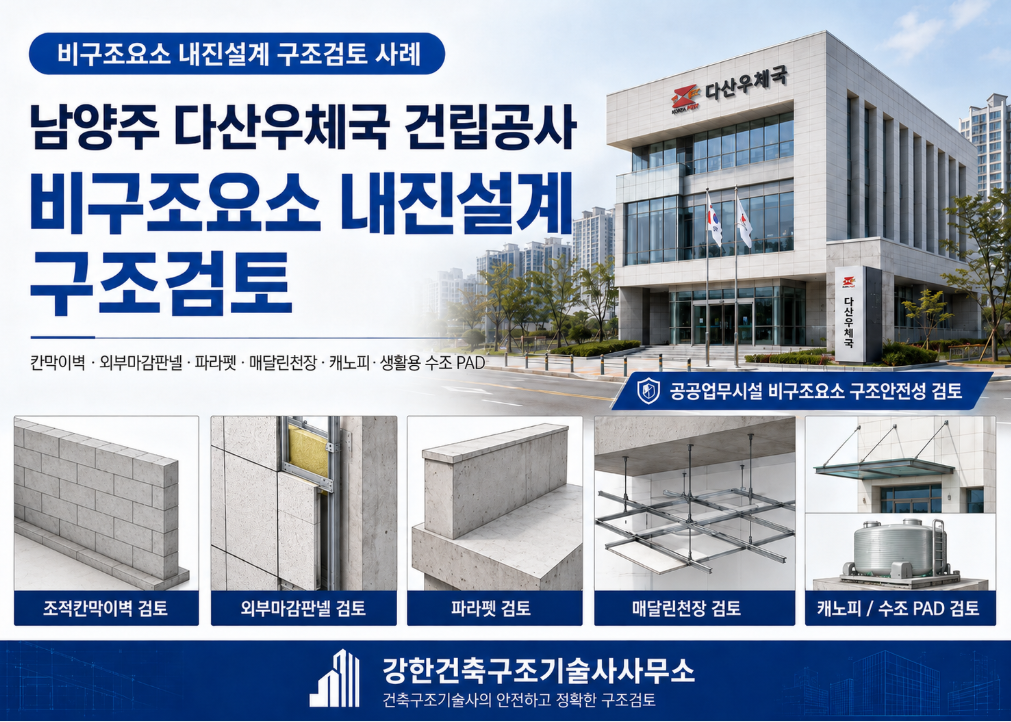 비구조요소 내진설계 구조검토 사례 l 남양주 공공업무시설 구조안전확인서