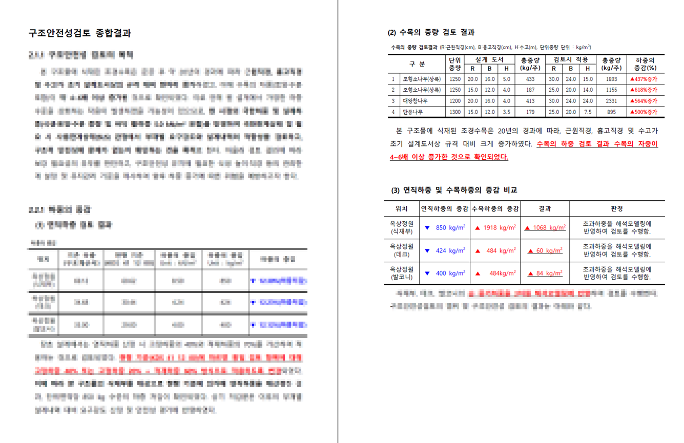 서울특별시 용산구 OO아파트 옥상정원 조경하중에 의한 구조안전성 검토 이미지2